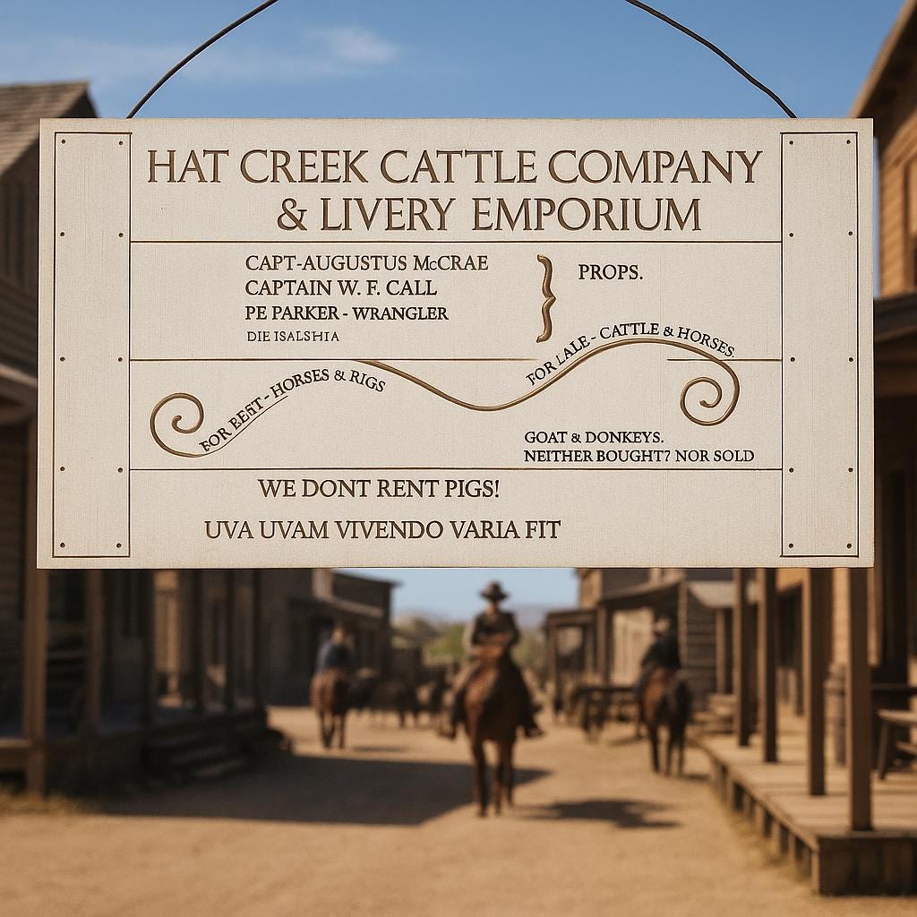 Lonesome Dove Hat Creek Cattle Company Laser File Template